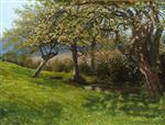 Arthur Hughes - Bilder Gemälde - Burghfield Orchard, near Reading