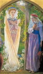 Arthur Hughes  - Bilder Gemälde - The Annunciation