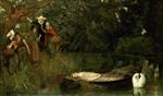 Arthur Hughes  - Bilder Gemälde - The Lady of Shalott