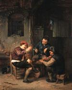 Adriaen van Ostade  - Bilder Gemälde - Three Peasants at an Inn