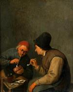 Adriaen van Ostade  - Bilder Gemälde - Two Peasants Smoking