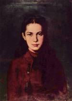 Nicolae Grigorescu  - Peintures - Portrait d'une jeune fille 