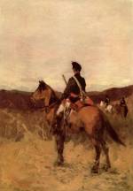 Nicolae Grigorescu  - paintings - Roter Husar zu Pferd
