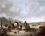 William Joseph Shayer  - Bilder Gemälde - Fisher Folk by the Sea