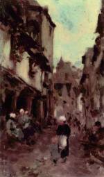 Nicolae Grigorescu  - Peintures - Rue à Dinan