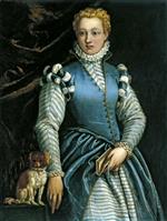 Paolo Veronese  - Bilder Gemälde - Portrait of a Woman with a Dog
