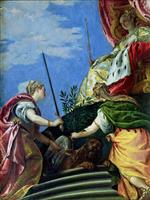 Paolo Veronese  - Bilder Gemälde - Venice enthroned between Justice and Peace