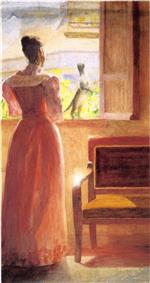Thomas Pollock Anshutz - Bilder Gemälde - Lady by a Window