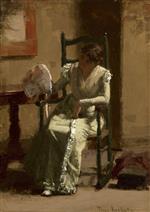Thomas Pollock Anshutz - Bilder Gemälde - Lady with Bonnet