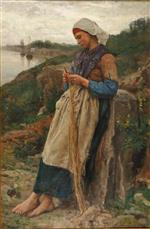 Jules Breton - Bilder Gemälde - A Fisherman's Daughter