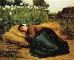 Jules Breton - Bilder Gemälde - A Rest in the Fields