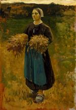 Jules Breton  - Bilder Gemälde - The Gleaner
