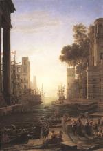 Claude Lorrain - paintings - Embarkation of St. Paula Romana at Ostia