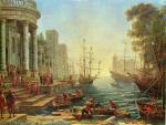 Claude Lorrain - paintings - Port Scene with the Embarkation of St. Ursula