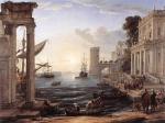Claude Lorrain - paintings - Seaport with the Embarkation of the Queen of Sheba