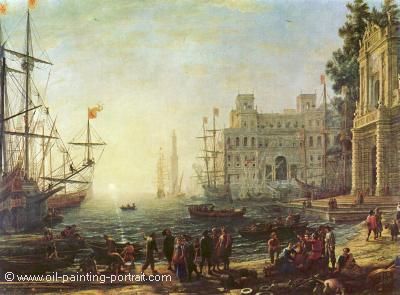 Port Scene with the Villa Medici