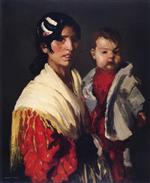 Robert Henri  - Bilder Gemälde - Maria and Consuelo (Gitana)