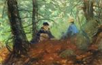 Robert Henri  - Bilder Gemälde - Two Girls in the Woods