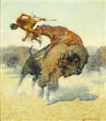 Frederic Remington - Bilder Gemälde - An Episode of the Buffalo Hunt
