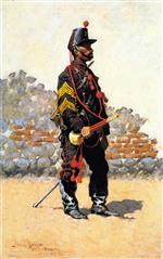 Frederic Remington - Bilder Gemälde - Bugler of Cavalry