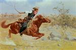 Frederic Remington  - Bilder Gemälde - Galloping Horseman