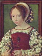 Jan Gossaert - paintings - Young Girl with Astronomic Instrument