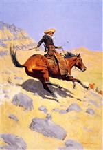 Frederic Remington  - Bilder Gemälde - The Cowboy