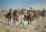 Frederic Remington  - Bilder Gemälde - The Fourth Troopers Moving the Led Horses