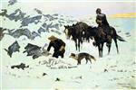Frederic Remington  - Bilder Gemälde - The Frozen Sheepherder