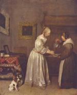 Gerhard ter Borch - paintings - Woman Washing Hands