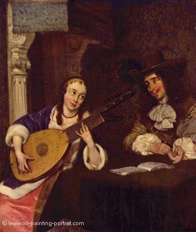 Woman Playing the Lute