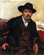 Lovis Corinth  - Bilder Gemälde - Self Portrait in a Black Hat