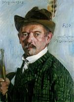 Lovis Corinth  - Bilder Gemälde - Self Portrait in a Tyrolean Hat