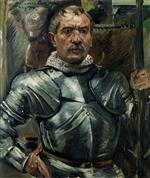 Lovis Corinth  - Bilder Gemälde - Self Portrait in Armour