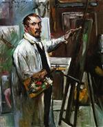 Lovis Corinth  - Bilder Gemälde - Self Portrait in the Studio