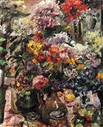 Lovis Corinth  - Bilder Gemälde - Still Life with Chrysanthemums and Amaryllis