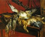 Lovis Corinth  - Bilder Gemälde - Still Life with Hare and Partridges