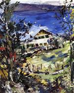 Lovis Corinth  - Bilder Gemälde - The Walchensee, Country House with Washing on the Line