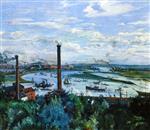 Lovis Corinth  - Bilder Gemälde - View of the Kohlbrand, Hamburg