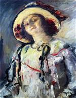 Lovis Corinth  - Bilder Gemälde - Wilhelmine in a Yellow Hat