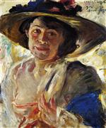 Lovis Corinth  - Bilder Gemälde - Woman in a Hat with Roses