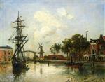Johan Barthold Jongkind - Bilder Gemälde - Entry to the Port, Rotterdam