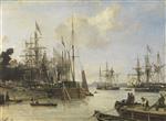Johan Barthold Jongkind  - Bilder Gemälde - View of the Harbour of Rotterdam