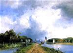 Johan Barthold Jongkind  - Bilder Gemälde - View of the River Vliet near Delft
