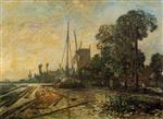 Johan Barthold Jongkind  - Bilder Gemälde - Windmill near the Water