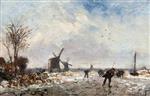 Johan Barthold Jongkind  - Bilder Gemälde - Winter Scene in Holland