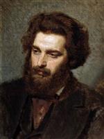Iwan Nikolajewitsch Kramskoi  - Bilder Gemälde - Portrait of Painter Arkhip Kuindzhi