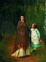 Iwan Nikolajewitsch Kramskoi  - Bilder Gemälde - Portrait of the Artist’s Wife and Daughter