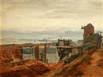 Benjamin Williams Leader  - Bilder Gemälde - The Building of the Manchester Ship Canal