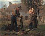 Jean Francois Millet  - Bilder Gemälde - Peasant Grafting a Tree